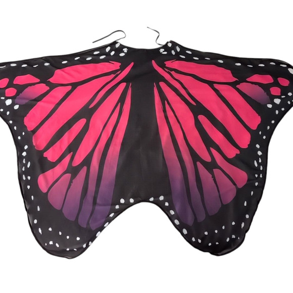 Butterfly Wings Halloween Costume Fairy Wings Cape Adult Sheer Light Weight - Picture 1 of 7
